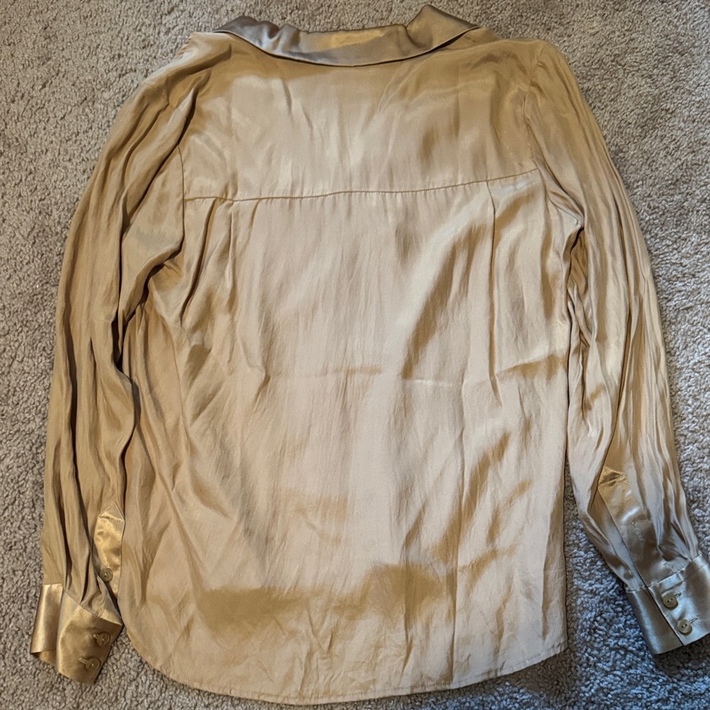 Pendleton Gold Satin Button Down Shirt - image 5